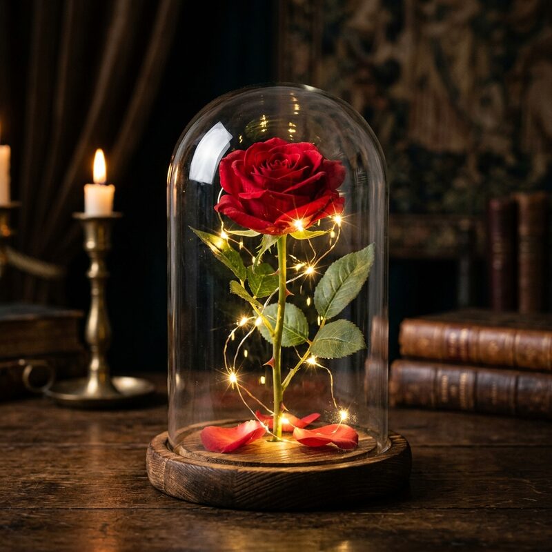 A Bela Rosa Encantada Vermelha